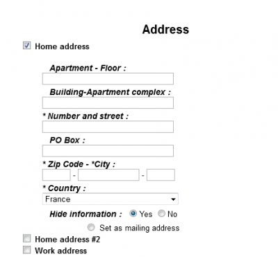 Address box
