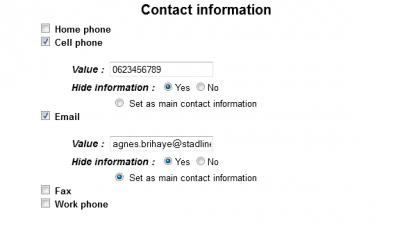 Contact information box